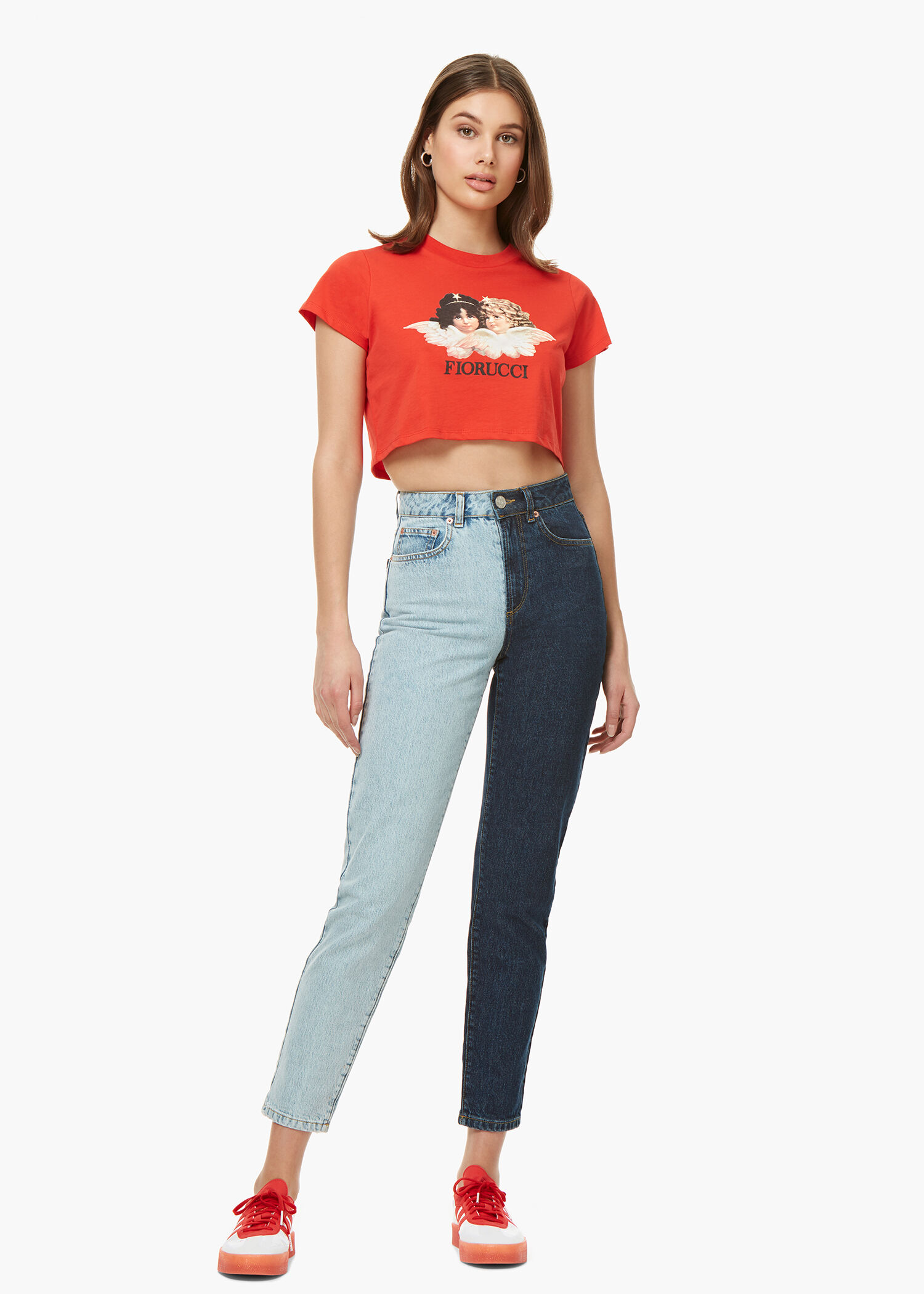 Angels Crop T-Shirt Blood Orange